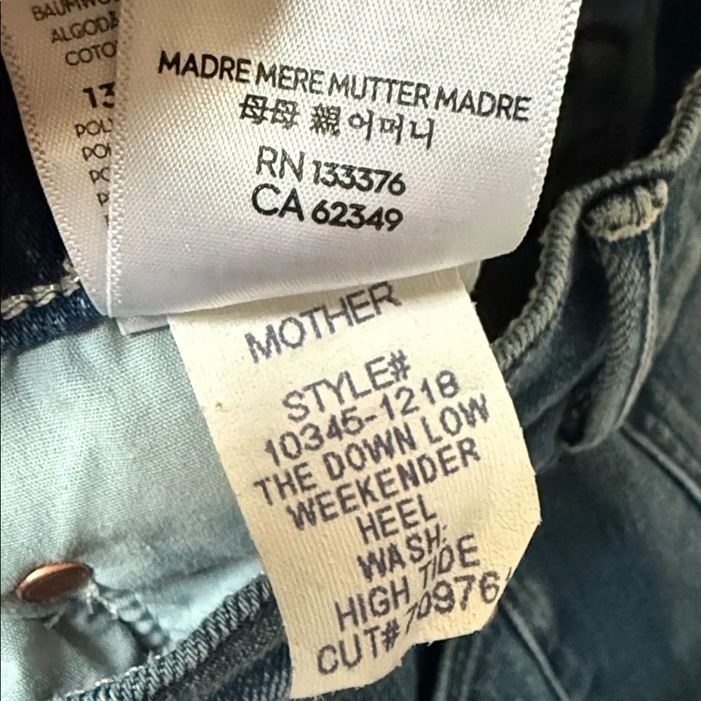 Mother The Down Low Weekender Heel Jeans in High Tide Size 27 - Picture 8 of 13